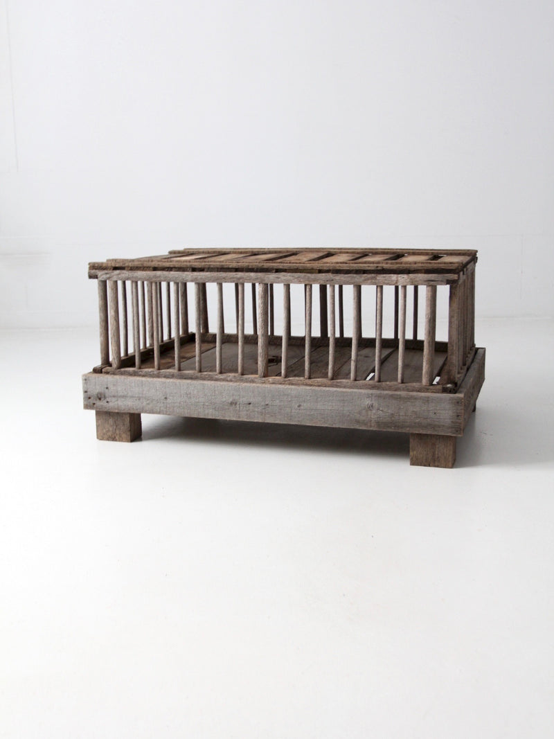 vintage rustic wooden coffee table farm crate