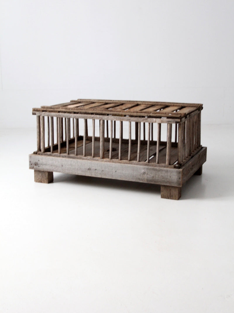 vintage rustic wooden coffee table farm crate