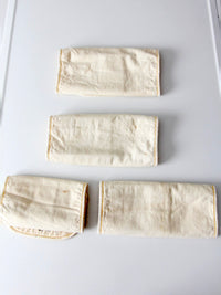vintage embroidered silverware holder set