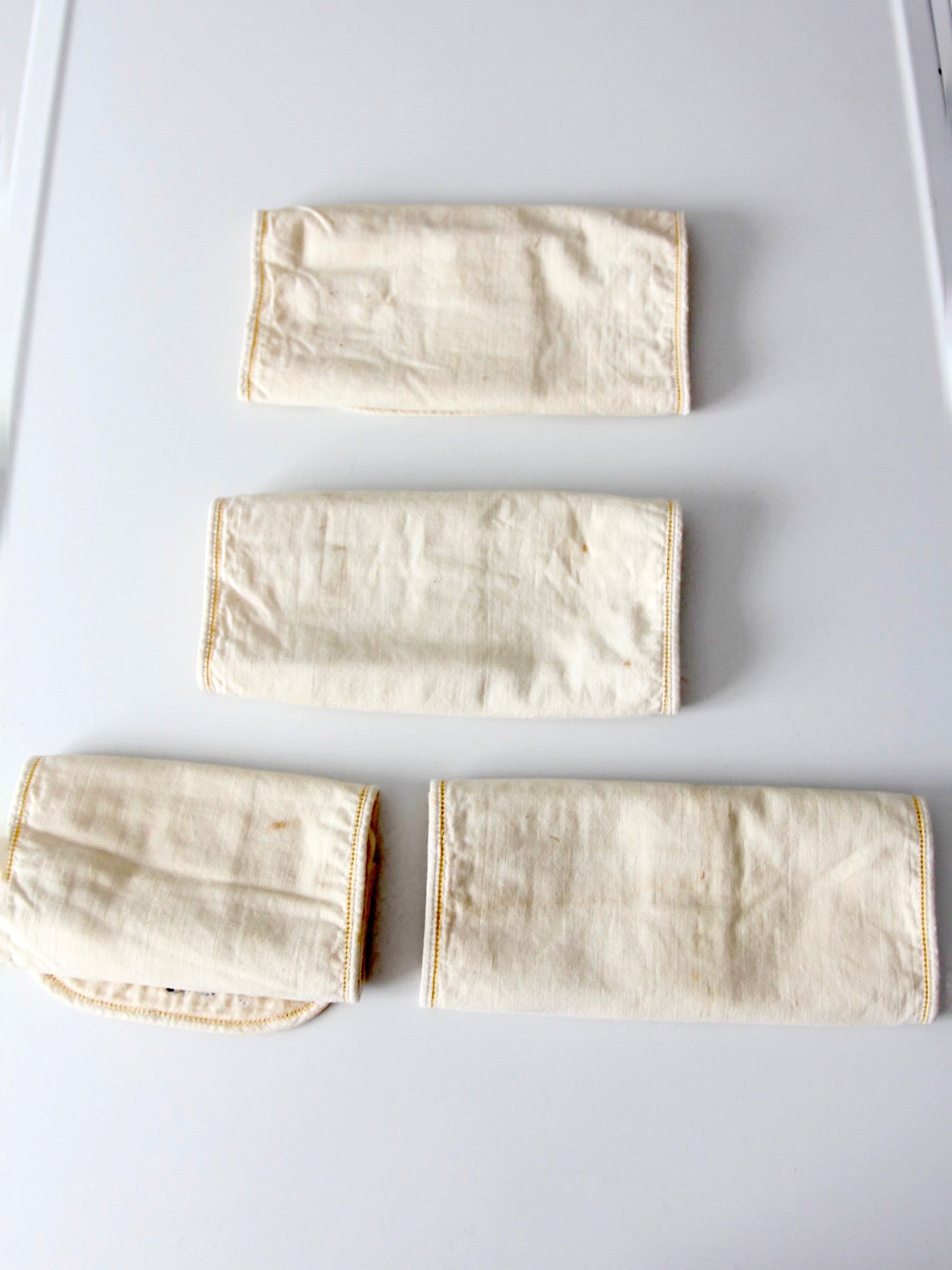 vintage embroidered silverware holder set