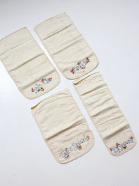 vintage embroidered silverware holder set