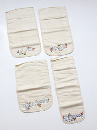 vintage embroidered silverware holder set