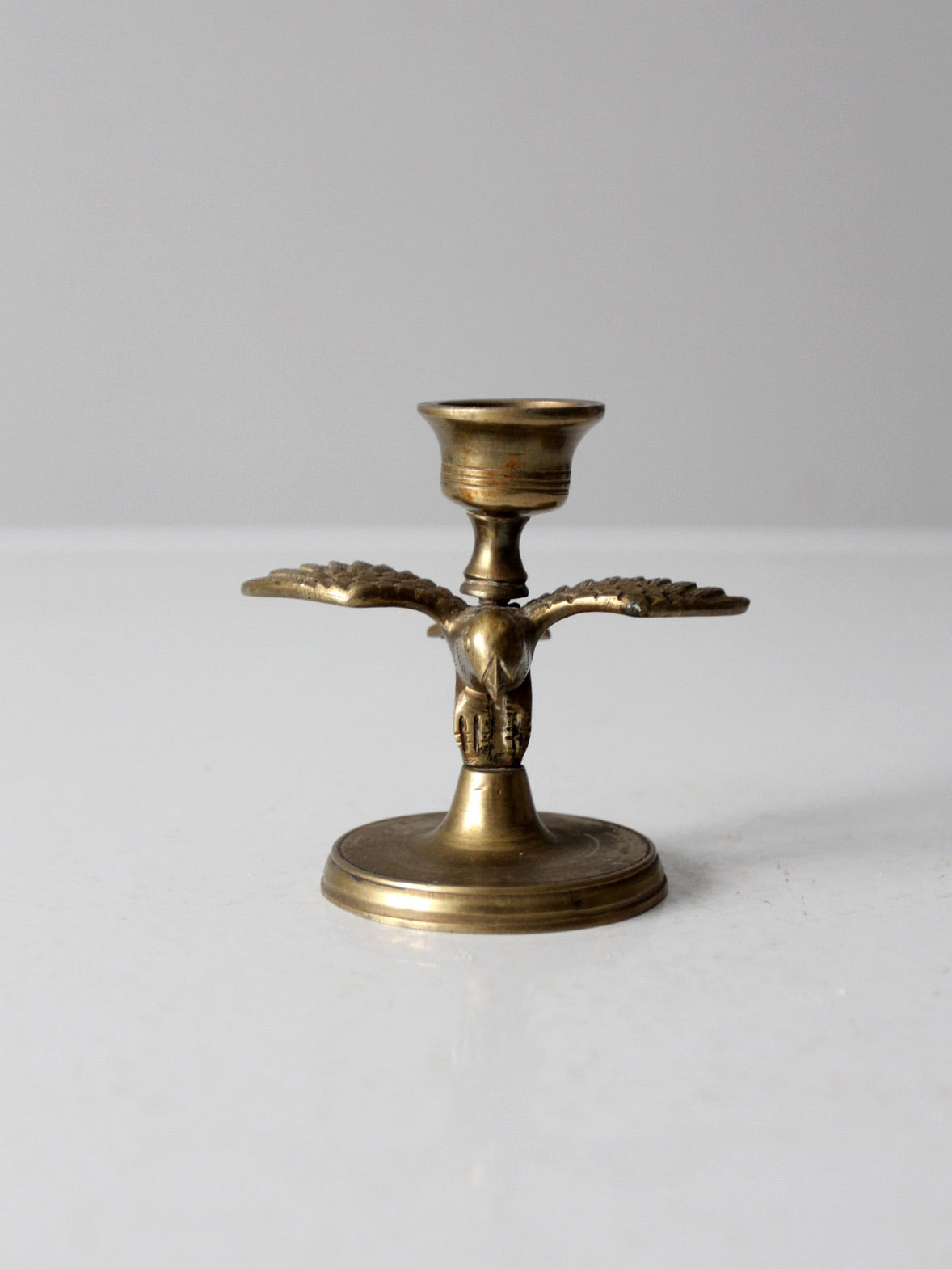 vintage brass eagle candlestick holder