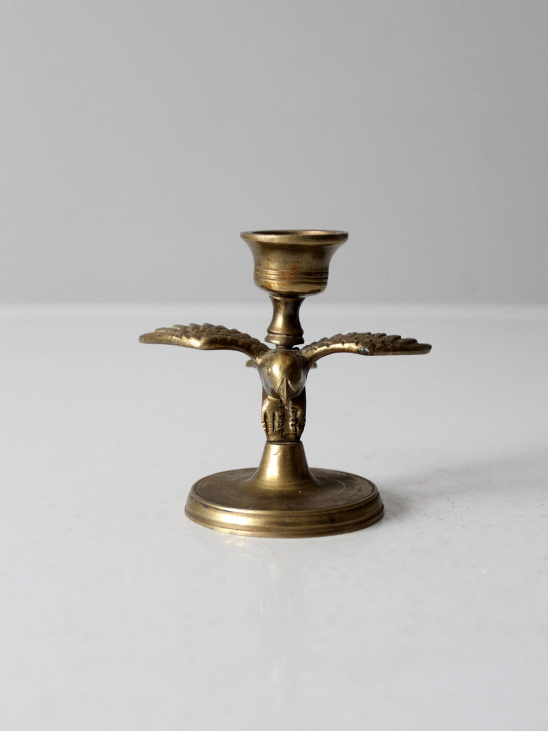 vintage brass eagle candlestick holder