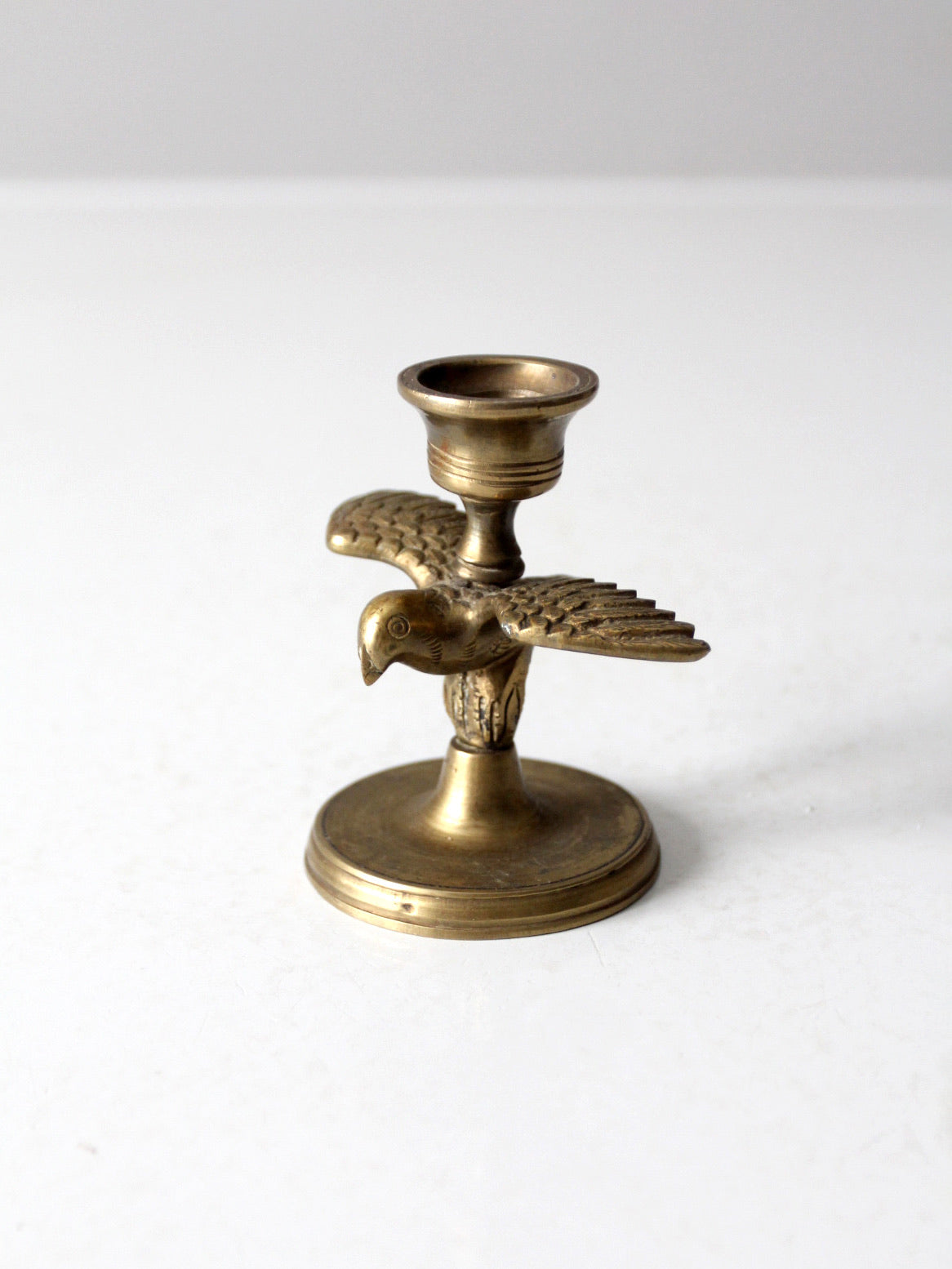 vintage brass eagle candlestick holder