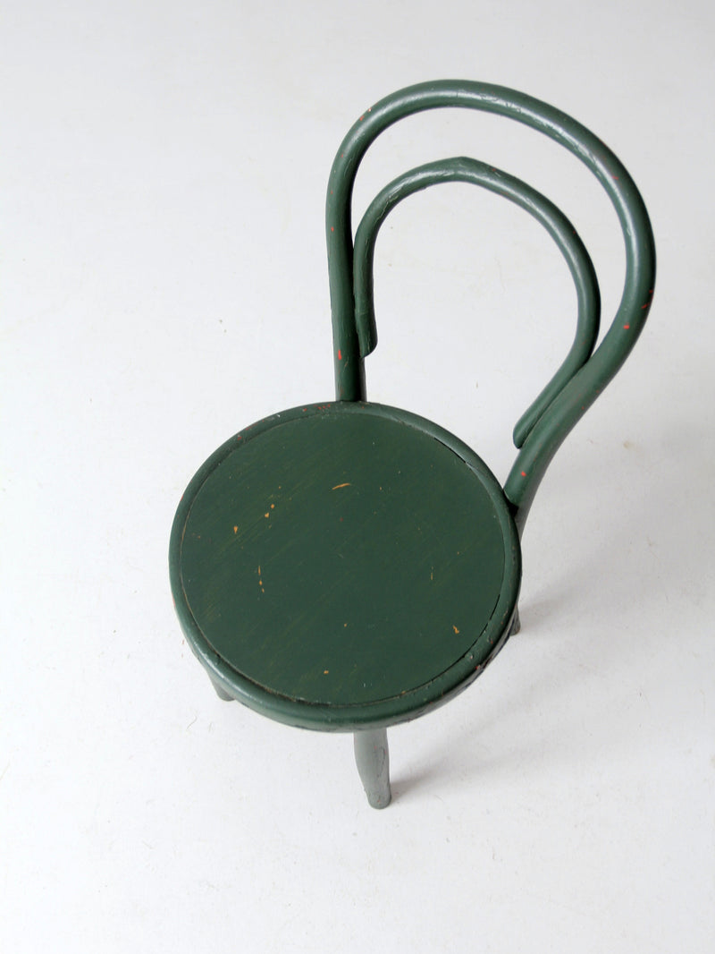 antique kids green bentwood chair