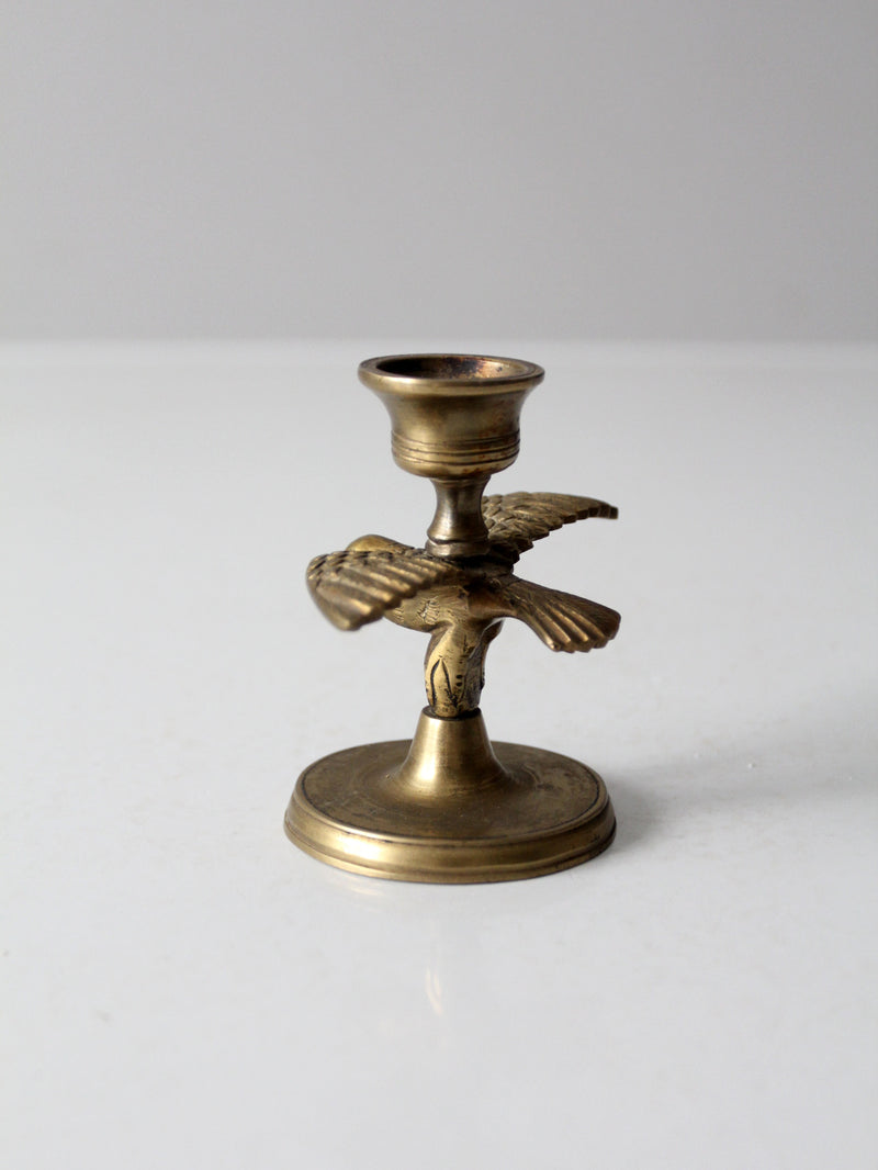 vintage brass eagle candlestick holder