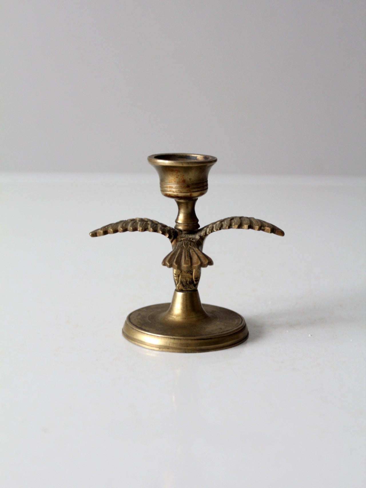 vintage brass eagle candlestick holder