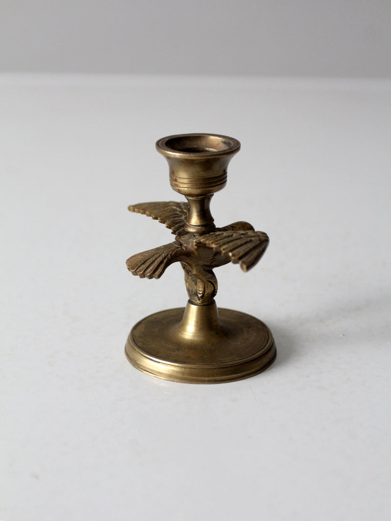 vintage brass eagle candlestick holder