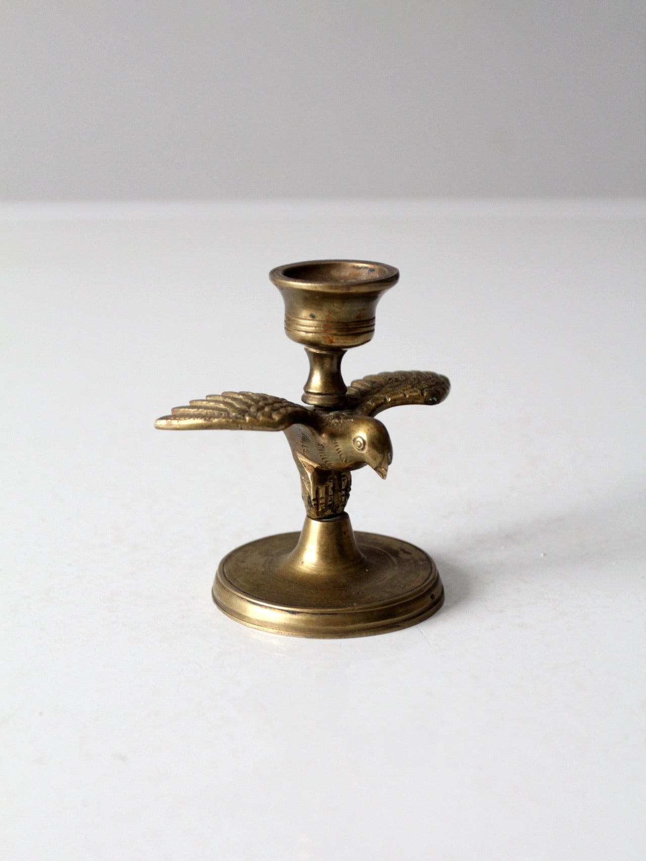 vintage brass eagle candlestick holder