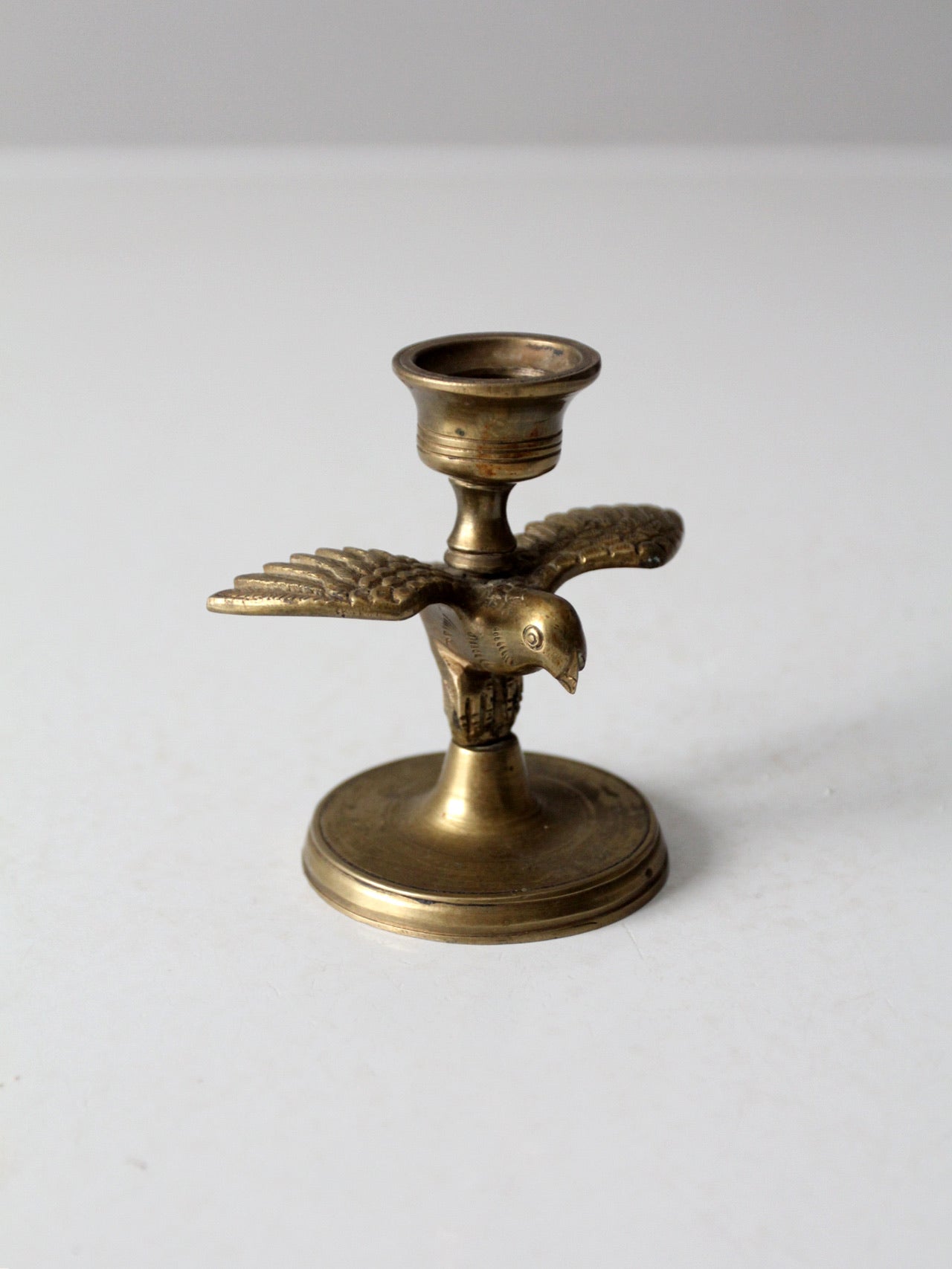 vintage brass eagle candlestick holder