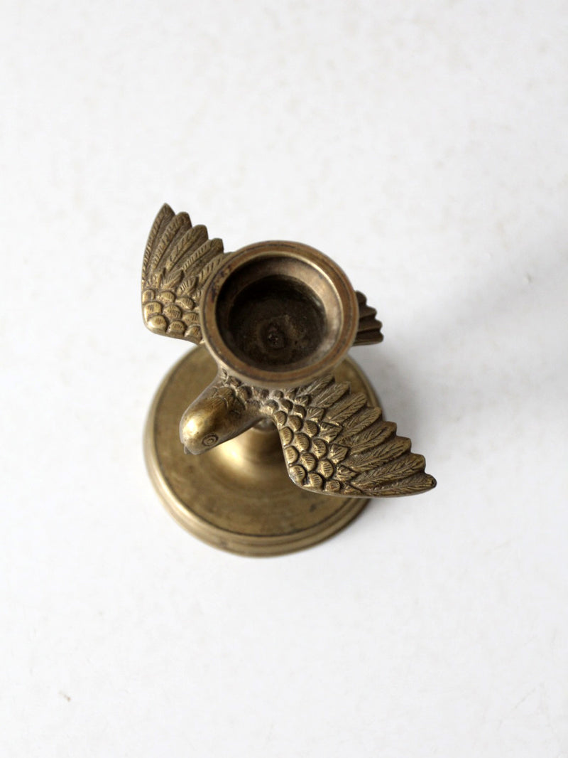 vintage brass eagle candlestick holder