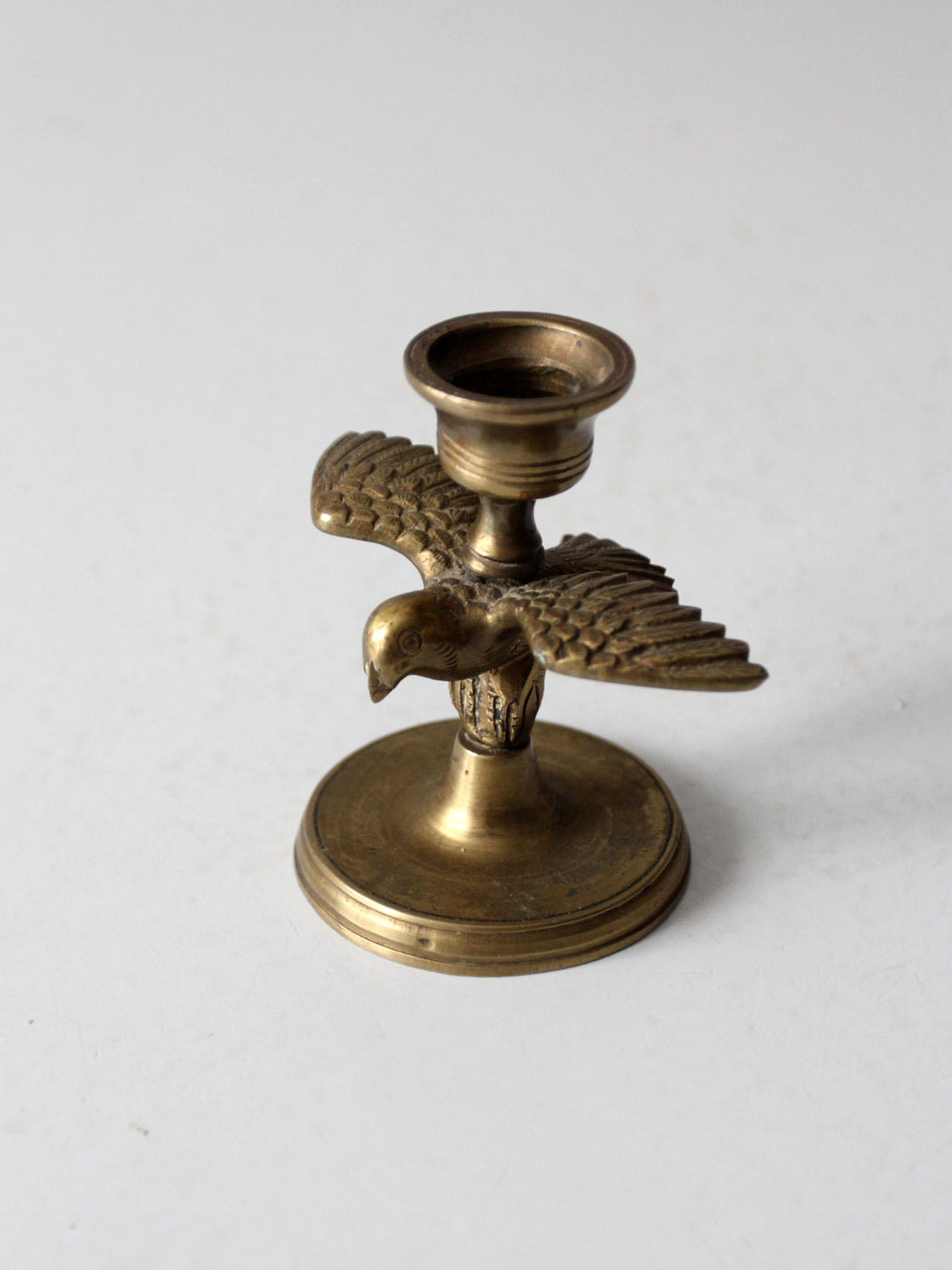 vintage brass eagle candlestick holder