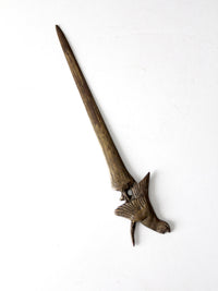 vintage Belgian brass letter opener