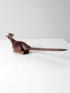 mid-century hand-carved ironwood roadrunner