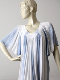 vintage 1970s blue & white gauze cotton dress