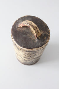 vintage handmade studio pottery lidded jar