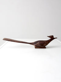 mid-century hand-carved ironwood roadrunner