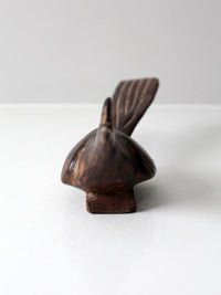 mid-century hand-carved ironwood roadrunner