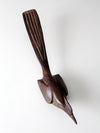 mid-century hand-carved ironwood roadrunner
