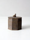 mid-century brass box with bird finial