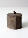 mid-century brass box with bird finial