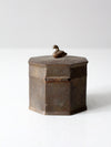 mid-century brass box with bird finial