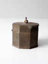 mid-century brass box with bird finial