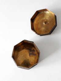 mid-century brass box with bird finial