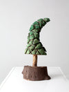 vintage hand-carved folk art pine tree sculpture