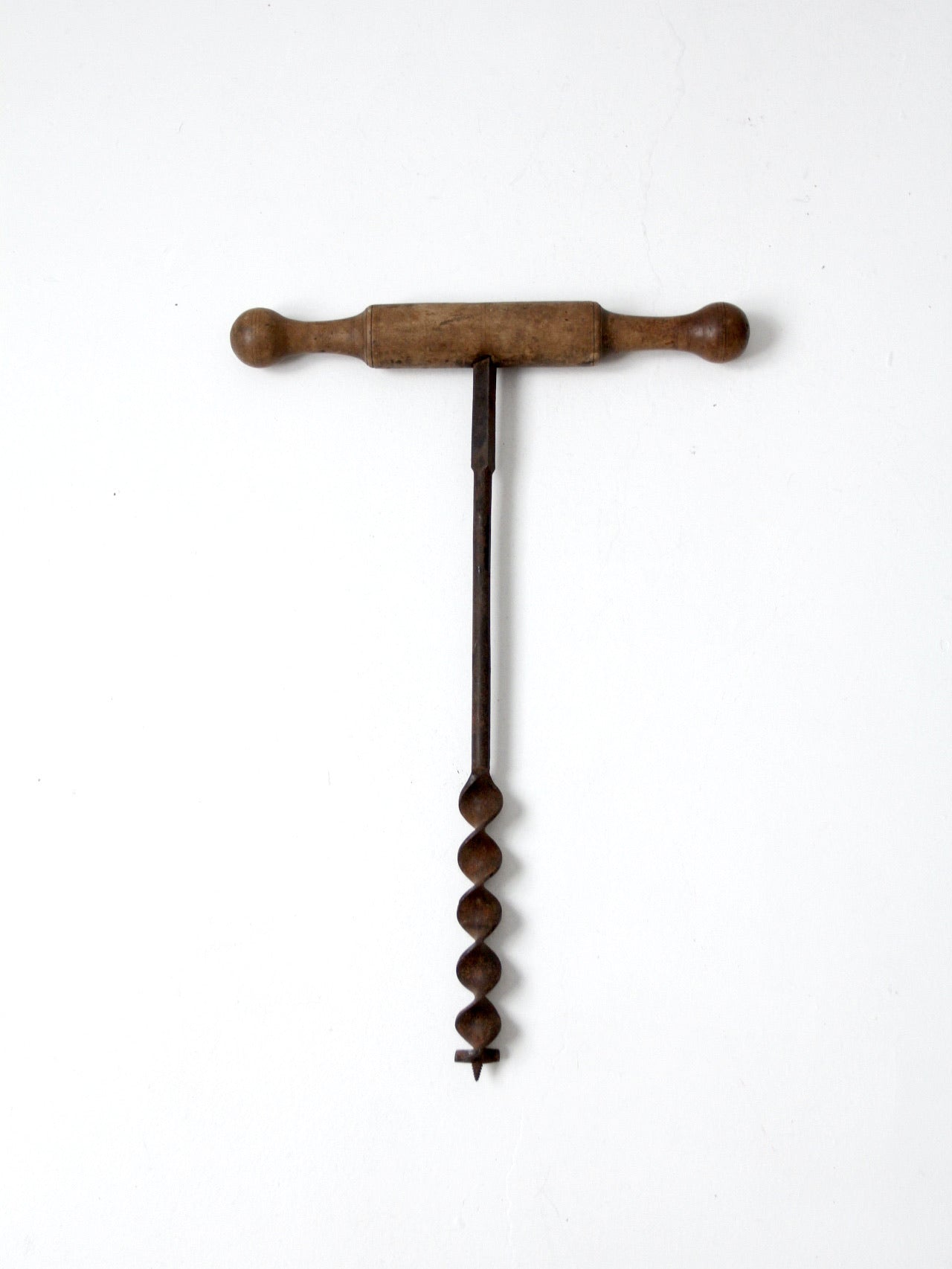 ancient gear drill antique primitive t-handle drill auger – 86 Vintage