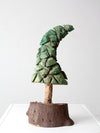 vintage hand-carved folk art pine tree sculpture