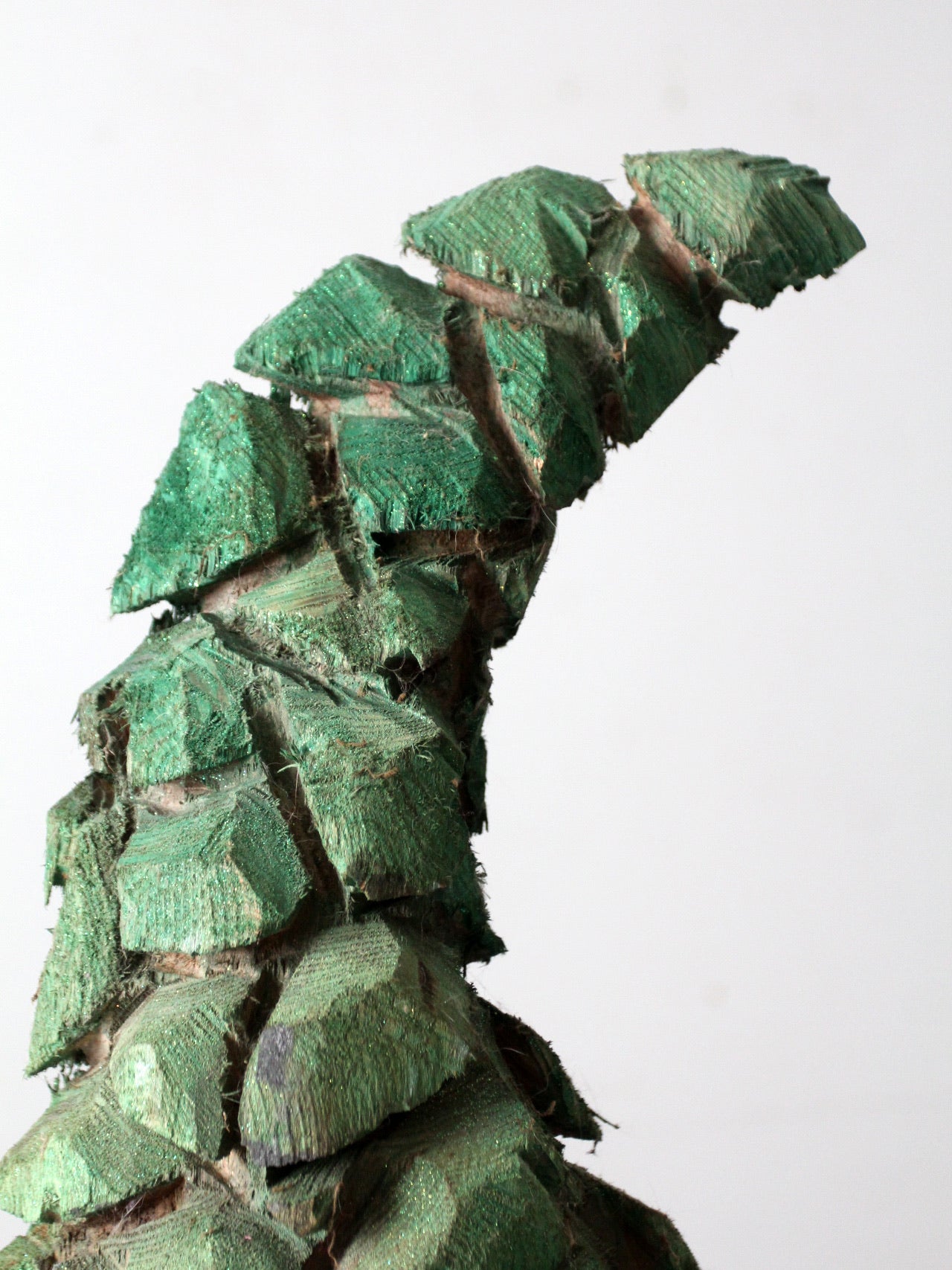 vintage hand-carved folk art pine tree sculpture