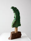 vintage hand-carved folk art pine tree sculpture