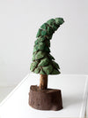 vintage hand-carved folk art pine tree sculpture