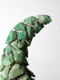 vintage hand-carved folk art pine tree sculpture