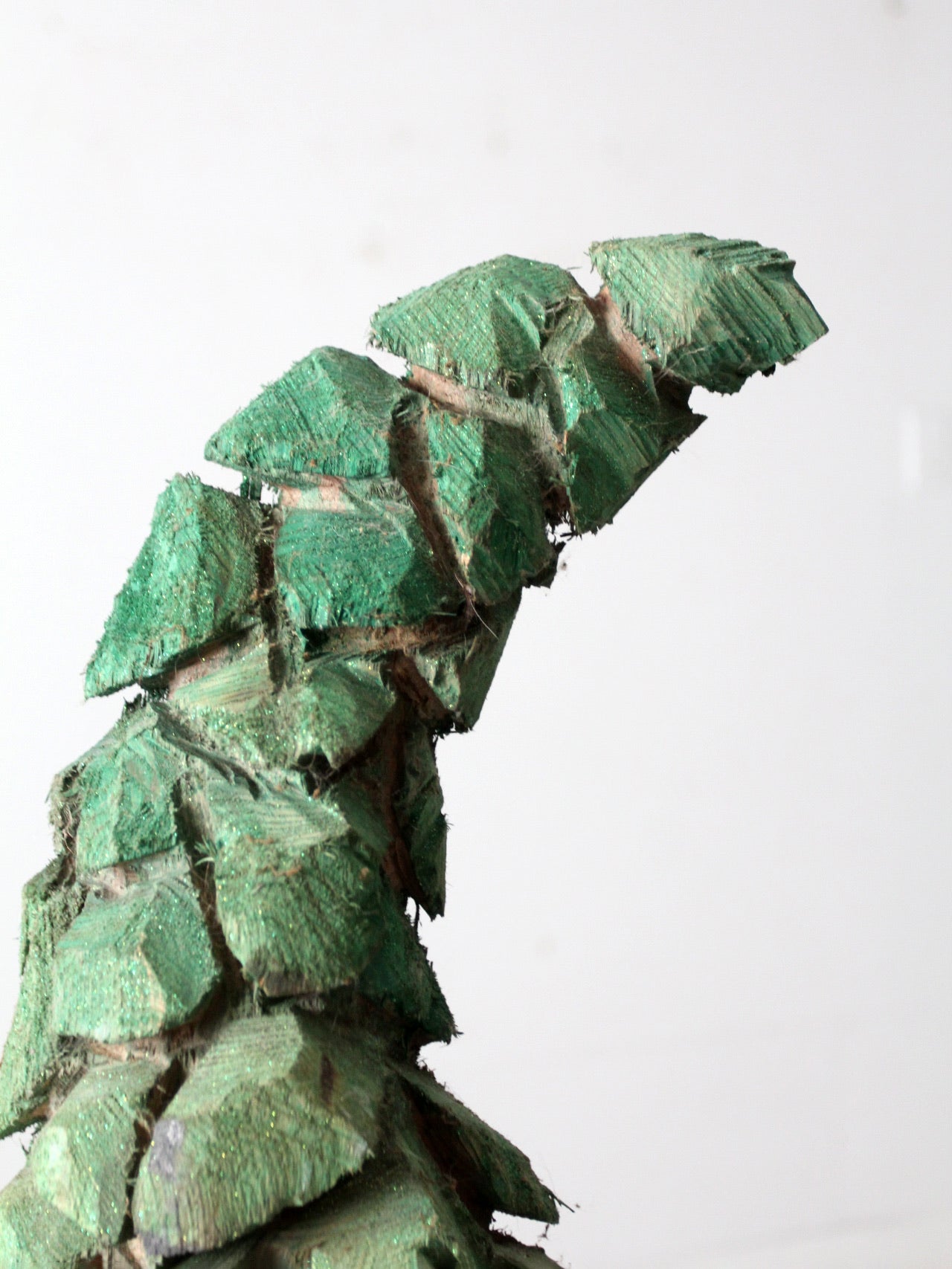 vintage hand-carved folk art pine tree sculpture