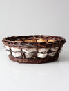 vintage woven birch and willow basket