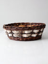 vintage woven birch and willow basket