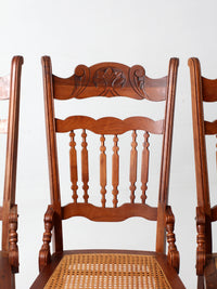 antique Eastlake Revival cane seat dining chairs | set of 3