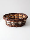 vintage woven birch and willow basket