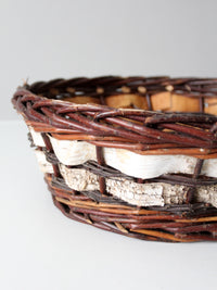 vintage woven birch and willow basket
