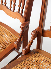 antique Eastlake Revival cane seat dining chairs | set of 3