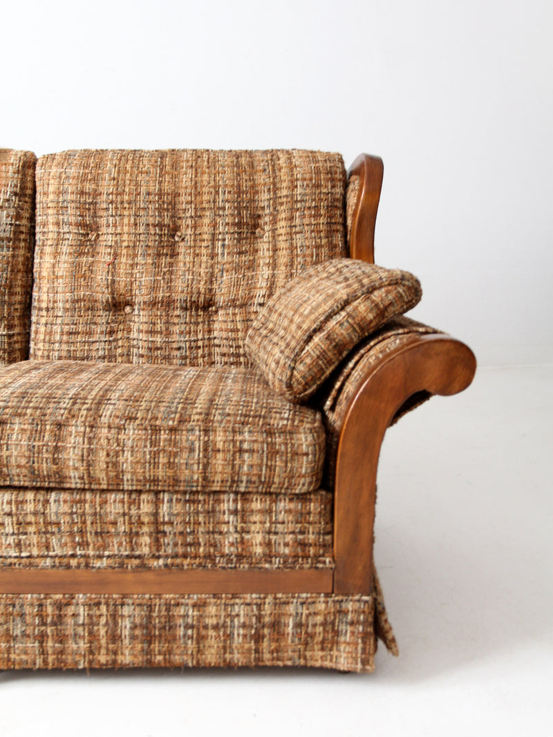 mid century tweed sofa