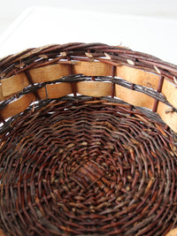 vintage woven birch and willow basket