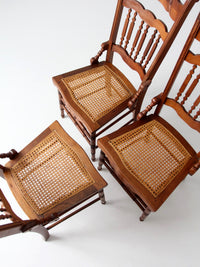 antique Eastlake Revival cane seat dining chairs | set of 3
