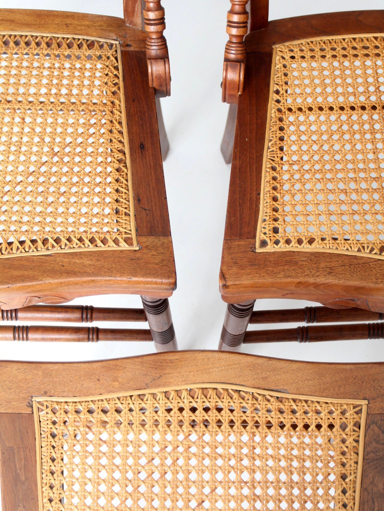 antique Eastlake Revival cane seat dining chairs | set of 3