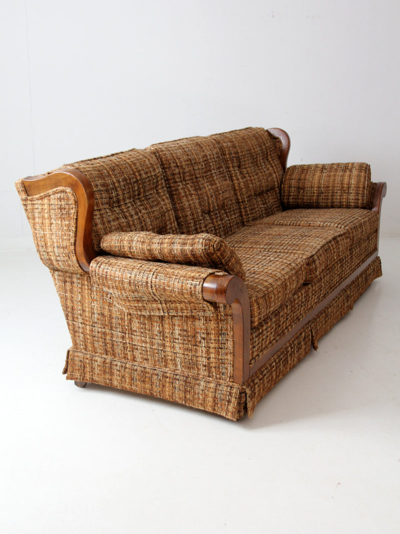 mid century tweed sofa