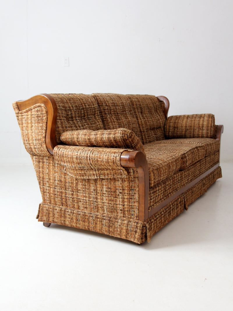 mid century tweed sofa