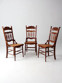 antique Eastlake Revival cane seat dining chairs | set of 3